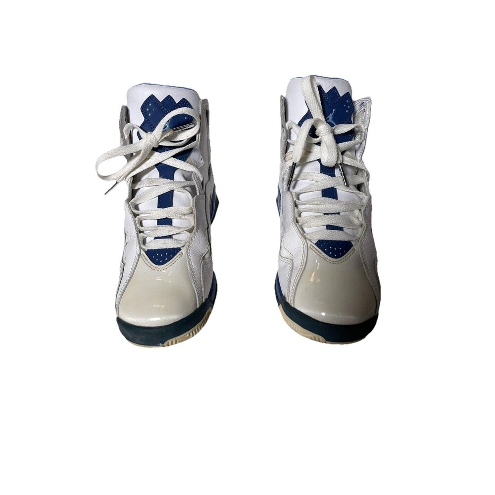 Air Jordan True Flight Basketball Shoes White University Blue Size 5.5Y